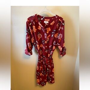 LOFT Women's Floral 3/4” Sleeve Dress -